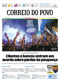 Capa do jornal Correio do Povo 28/11/2017