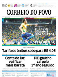 Capa do jornal Correio do Povo 29/03/2017
