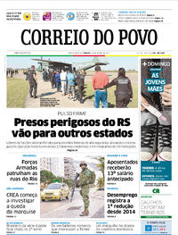 Capa do jornal Correio do Povo 29/07/2017