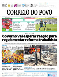 Capa do jornal Correio do Povo 30/10/2017
