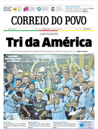 Capa do jornal Correio do Povo 30/11/2017