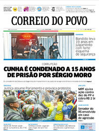 Capa do jornal Correio do Povo 31/03/2017