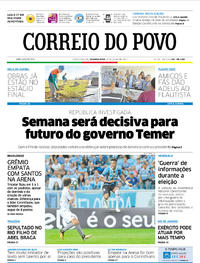 Capa do jornal Correio do Povo 31/07/2017