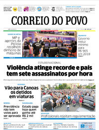 Capa do jornal Correio do Povo 31/10/2017