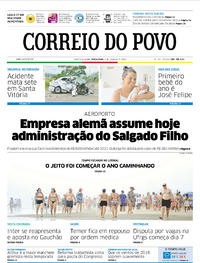 Capa do jornal Correio do Povo 02/01/2018