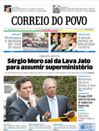 Capa do jornal Correio do Povo 02/11/2018