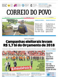 Capa do jornal Correio do Povo 03/01/2018