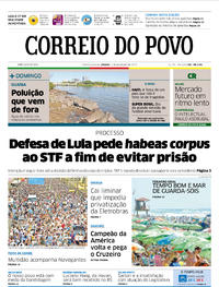 Capa do jornal Correio do Povo 03/02/2018