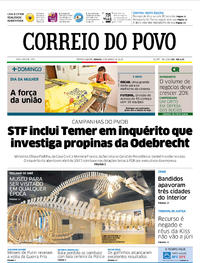 Capa do jornal Correio do Povo 03/03/2018