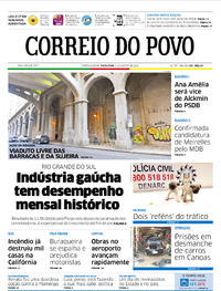 Capa do jornal Correio do Povo 03/08/2018