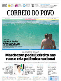 Capa do jornal Correio do Povo 05/01/2018