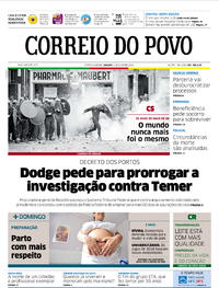 Capa do jornal Correio do Povo 05/05/2018