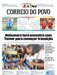 Capa do jornal Correio do Povo 05/11/2018
