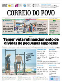 Capa do jornal Correio do Povo 06/01/2018