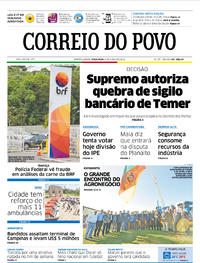 Capa do jornal Correio do Povo 06/03/2018