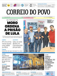 Capa do jornal Correio do Povo 06/04/2018