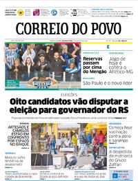 Capa do jornal Correio do Povo 06/08/2018