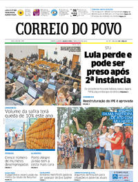 Capa do jornal Correio do Povo 07/03/2018
