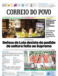 Capa do jornal Correio do Povo 07/08/2018