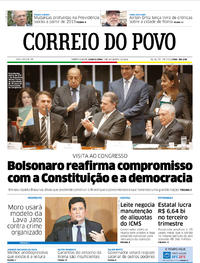Capa do jornal Correio do Povo 07/11/2018