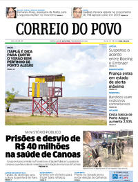 Capa do jornal Correio do Povo 07/12/2018