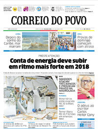 Capa do jornal Correio do Povo 08/01/2018