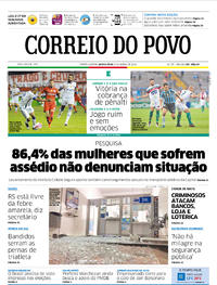 Capa do jornal Correio do Povo 08/03/2018