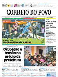 Capa do jornal Correio do Povo 08/08/2018