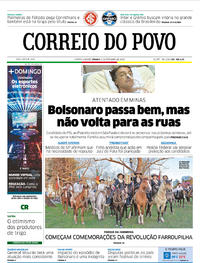 Capa do jornal Correio do Povo 08/09/2018