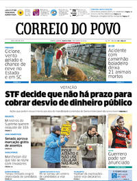 Capa do jornal Correio do Povo 09/08/2018