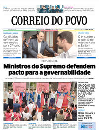 Capa do jornal Correio do Povo 09/10/2018