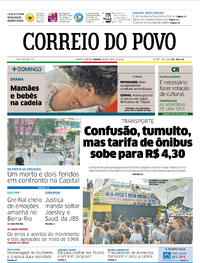 Capa do jornal Correio do Povo 10/03/2018