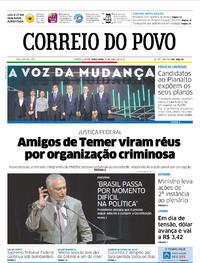 Capa do jornal Correio do Povo 10/04/2018