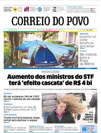 Capa do jornal Correio do Povo 10/08/2018