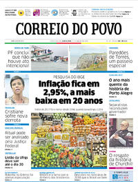 Capa do jornal Correio do Povo 11/01/2018