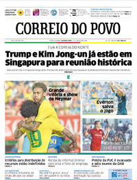 Capa do jornal Correio do Povo 11/06/2018
