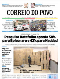 Capa do jornal Correio do Povo 11/10/2018
