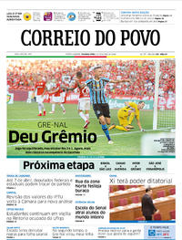 Capa do jornal Correio do Povo 12/03/2018