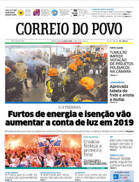 Capa do jornal Correio do Povo 12/07/2018