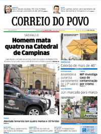 Capa do jornal Correio do Povo 12/12/2018