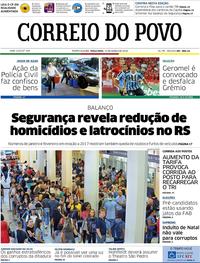 Capa do jornal Correio do Povo 13/03/2018