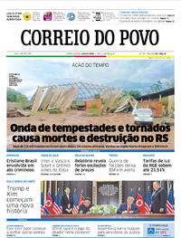 Capa do jornal Correio do Povo 13/06/2018