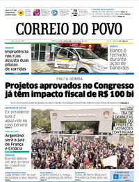 Capa do jornal Correio do Povo 13/07/2018