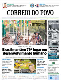 Capa do jornal Correio do Povo 15/09/2018