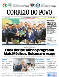 Capa do jornal Correio do Povo 15/11/2018
