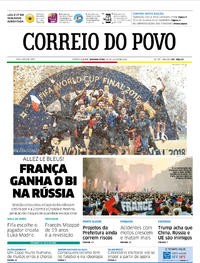 Capa do jornal Correio do Povo 16/07/2018