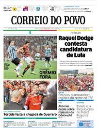 Capa do jornal Correio do Povo 16/08/2018