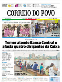 Capa do jornal Correio do Povo 17/01/2018