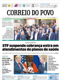 Capa do jornal Correio do Povo 17/07/2018