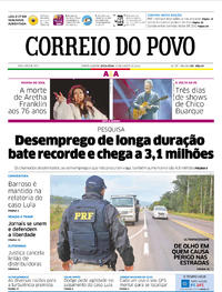 Capa do jornal Correio do Povo 17/08/2018